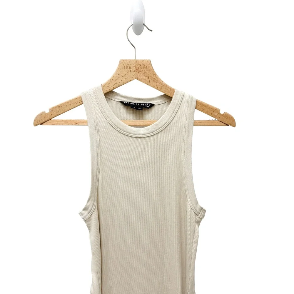 Veronica Beard Odeon Ribbed Knit Sleeveless Tie Waist Midi Dress Women's Size XS
